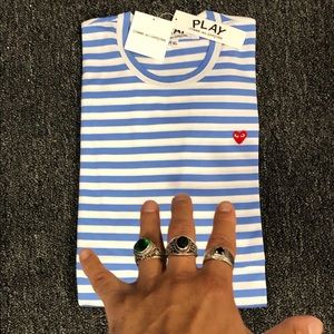 CDG STRIPPED LONG SLEEVE SHIRT